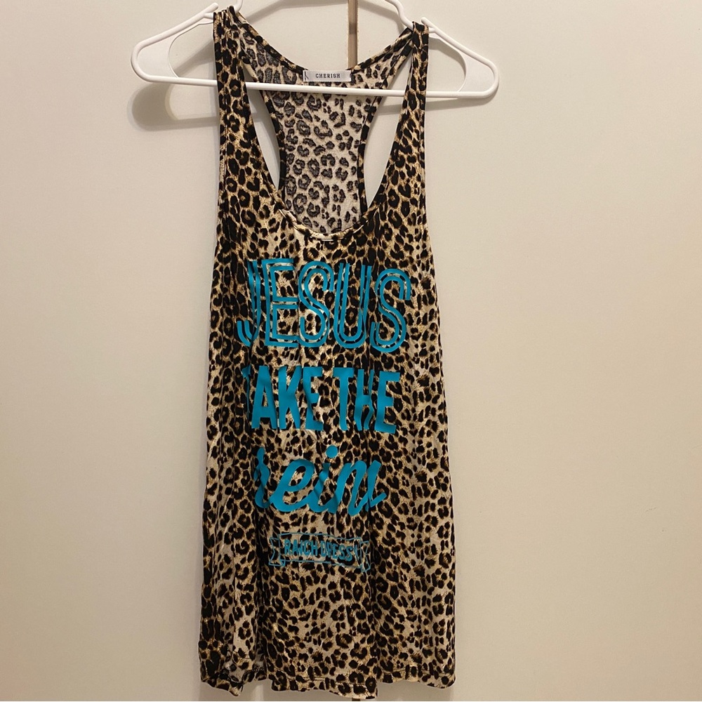 Jesus Take The Reins Ranch Dressin’ Cheetah Print Tank Top